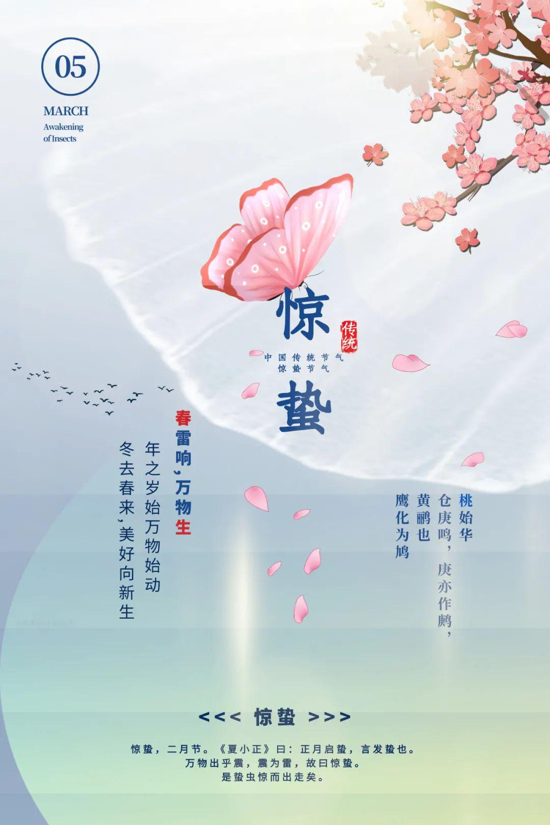 惊蛰图片配图海报大全带字简单,惊蛰祝福问候说说文案句子