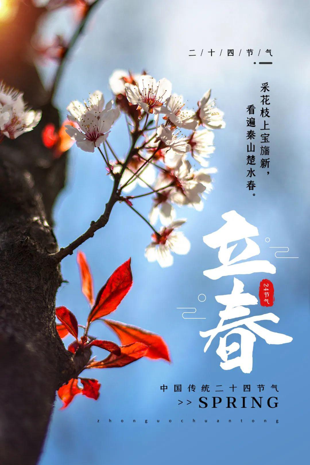 立春配图海报图片大全带字简单，立春微信问候文案句子