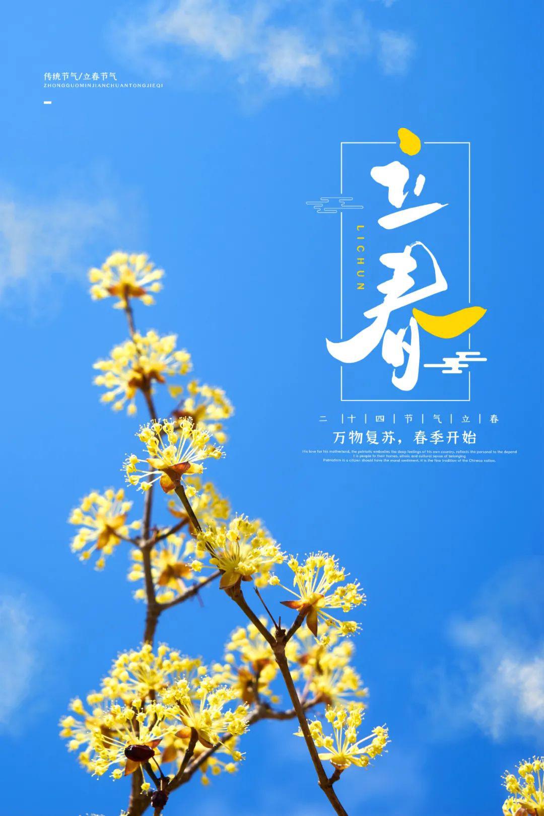 立春配图海报图片大全带字简单，立春微信问候文案句子